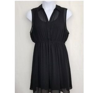 Torrid Semi Sheer Sleeveless Black Belted Dress 4x